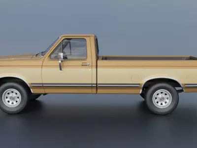 Pickup Truck F-150 Long Bed 1987 3D print model