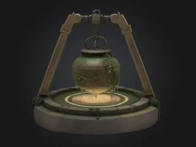Old ancient cauldron  3D model