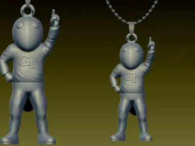 Necklaces BUZZ GEORGIA TECH YELLOW JACKETS - Hanging Figurine 3D print model