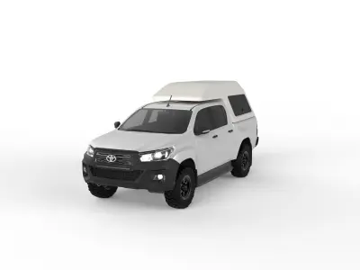 Toyota Hilux Double Cab with Custom Closed Canopy 3D model