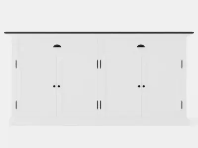 Hampton Done 170 Cm 4 Doors2 Boxes White Black Low-poly 3D model