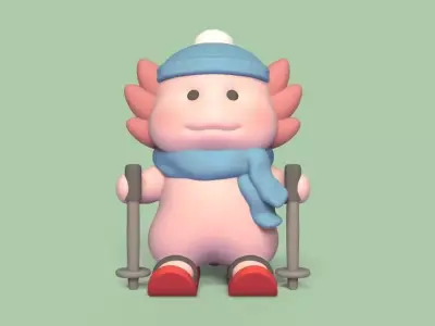 Axolotl Ski 3D print model