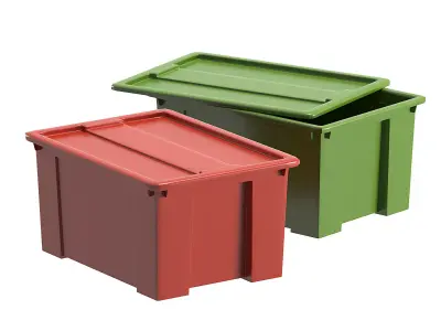 Ikea Samla Box green red 3D model