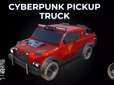 Cyberpunk Heavy Pickup Truck - 3D Model 3D model