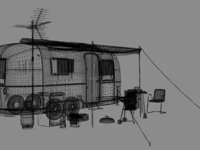 Camper Van Low-poly 3D model