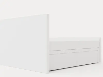 Franco Bed Package 160x200 Co Storage White Artificial Leather Low-poly 3D model