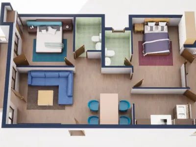 3D Floor Plan Model 35 3D model