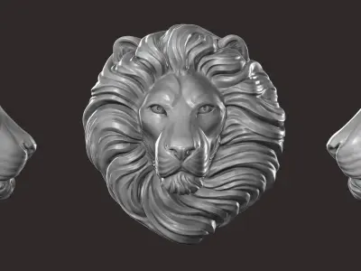 Lion bas relief  3D print model