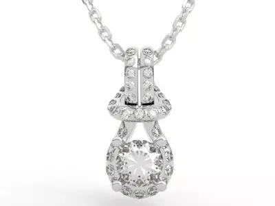 Halo Diamond Drop Pendant  3D print model