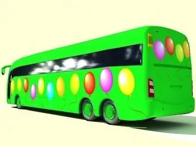 Birthday Balloon Green Bus 11 3D model