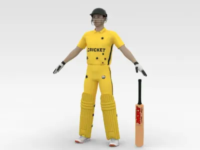 Cricket Batsman V4 3D model