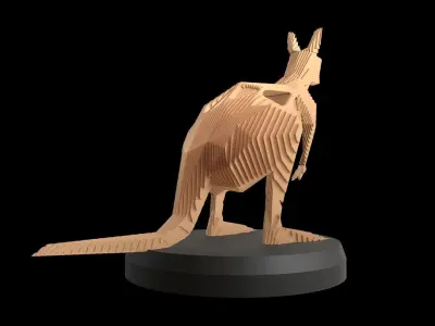 Parametric V Kangaroo Low-poly 3D model