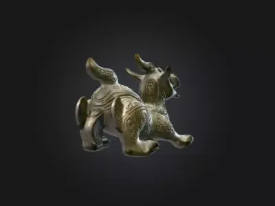 Ancient Dragon Sculpture Low-poly 3D model