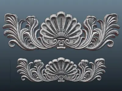 Central crown decor Low-poly 3D model