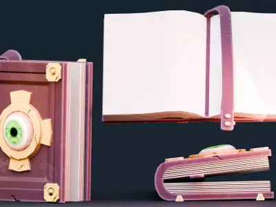 Stylized Halloween Props - Witch Book Low-poly 3D model