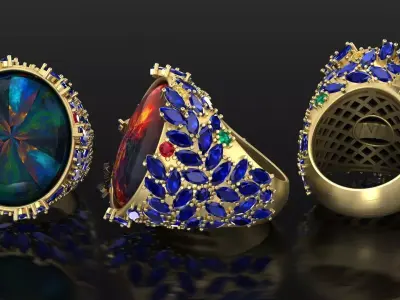 Ring with marques 3D print model