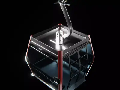 Gondola lift Low-poly 3D model