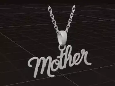 Golden Mother Script Pendant 3D print model