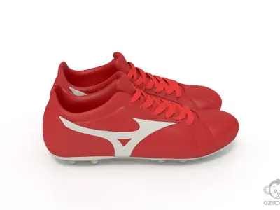 Red soccer football boot 3D model