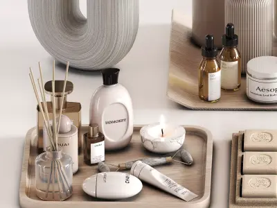 Bathroom Decor set 011 Low-poly 3D model
