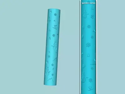 Texture Roll 56 Winter Negative - Fondant Decoration Maker 3D print model