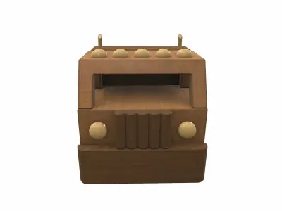Wooden car toy truck 4 Free 3D model