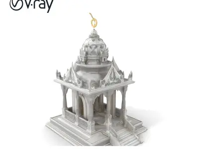 Exquisite Ornate Temple Architectural model pack Low-poly 3D model