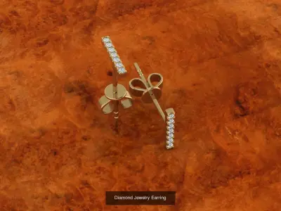 Diamond Jewelry 20 Earrings Collection 3D Model Pack