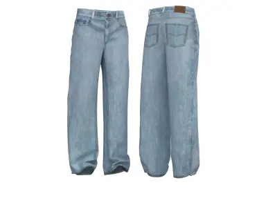 Female denim jean 3D model