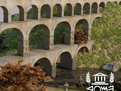 Roman Island Aqueduct  3D model