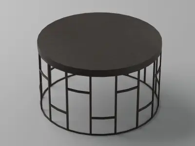 Small Dark Wood Table Free 3D model