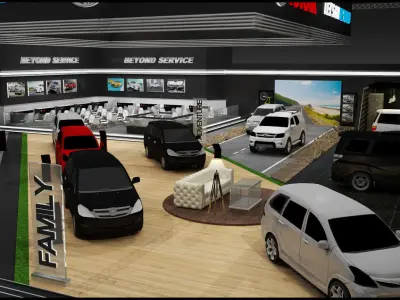 Booth Car Exhibition 3D model