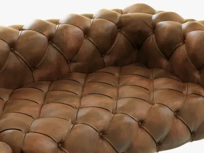 Restoration Hardware Soho Tufted Leather Left-Arm Sofa 3D model