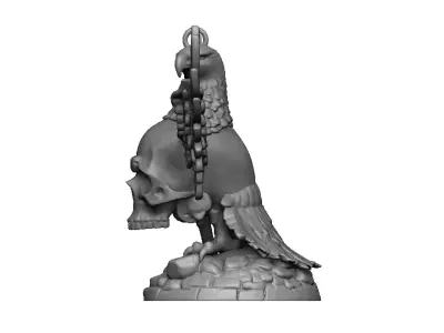 eagle and skull pendant 3D print model