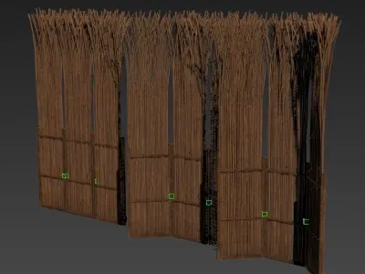 Screen thin branch wood decor n3 3D model