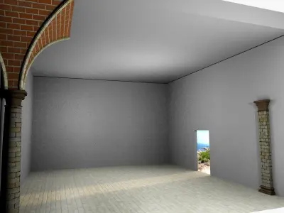 Vaulting 4-1  Renaissance  500cm spaced  with thick curbs Low-poly 3D model