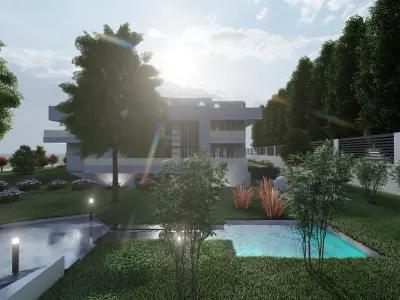 Hilton village residential villa 3D model