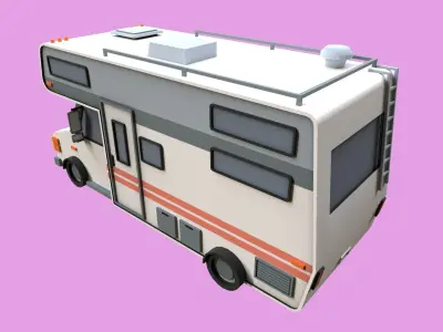 Lowpoly Camper Low-poly 3D model