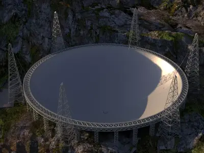 FAST tianyan chinese telescope 3D model