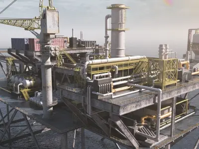 Gulf of Mexico oil platform 3D model