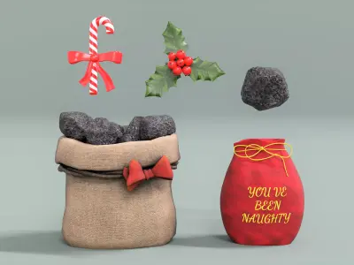 YOU Been Naughty Items For Christmas Low-poly 3D model