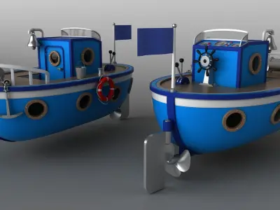 Cartoon Ship 3D model