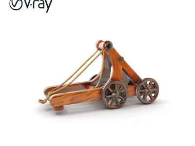 Medieval Catapult Model Pack for Historical Scenes Low-poly 3D model