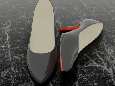 CHRISTIAN LOUBOUTIN HIGH HEELS STILETTO 3D SHOES Low-poly 3D model