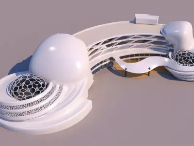 0021 - Organic Curve Hotel - 2Ds Plans - 3Ds Files 3D model