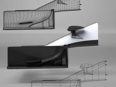Mercedes W06 Front wing Low-poly 3D model