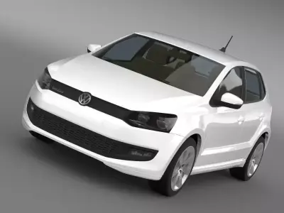 Volkswagen Polo BlueMotion 5d 2010-2013 3D model