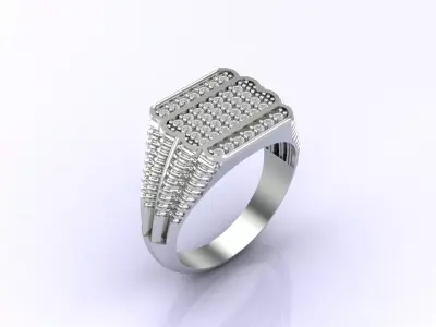Print Ready STL 3DM  Gents Rings Diamond Men Ring  3D print model 224