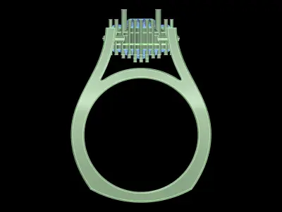 light weight  Yellow gold diamond rings-PR-481-DIA 3D print model