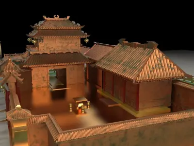 Chinese ancient house 3D model 25